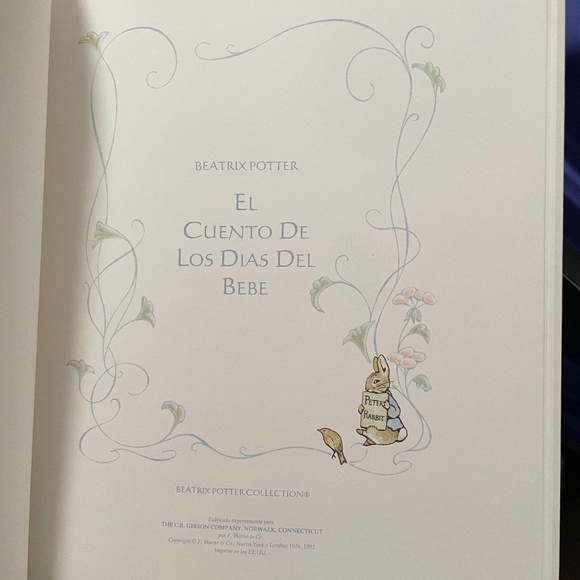 NEW Vntg Spanish Peter Rabbit “El Cuento De Los Dias Del Bebe” Baby Memory Book - Picture 3 of 7